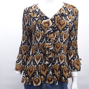 Sierra by New York City Design Co flowy drape collar Blouse boho sz M